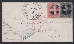 US, Scott 65, 69 With Quartered Cancels From Prattville Ala TO BADEN, GERMANY - Marcophilie