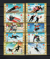 Umm Al Qiwain 1971 Olympic Games Sapporo Set Of 10 Imperf. MNH - Winter 1972: Sapporo