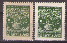 YUGOSLAVIA 1945/47 Michel 478xa,yb - Tito And Partisans Definitive - MNH**VF - Nuovi