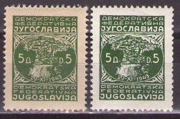 YUGOSLAVIA 1945/47 Michel 478xa,yb - Tito And Partisans Definitive - MNH**VF - Nuovi