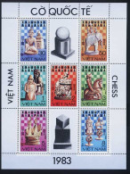 Vietnam Viet Nam MNH Perf Variety Sheetlet 1983 : Chess / Elephant / Horse / Bishop / Pawn / King (Ms419B2) - Vietnam