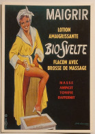 FEMME JAMBE NUE - BIO SVELTE - Lotion Amaigrissante - Carte Postale Reproduisant Affiche Ancienne - Pin-Ups