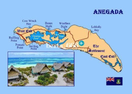 British Virgin Islands Anegada Island Map New Postcard * Carte Geographique * Landkarte - Virgin Islands, British