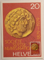 MONNAIE / PIECE - 20c Quart De Statère En Or - Société Suisse Numismatique -Carte Philatélique Timbre Et Cachet 1er Jour - Monedas (representaciones)