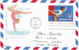 1979 Jeux Olympiques De Moscou 1980: Entier Postal "Gymnastique" émis Au USA (avant Le Boycot) - Estate 1980: Mosca