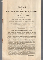 (guerre 14-18)  Forms Of Prayers And Thanksgiving To Almighty God   1918 (PPP46991 - Ontwikkeling