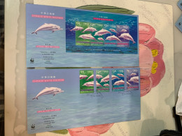 Hong Kong Stamp WWF  Dolphin FDC 1999 - Gebruikt