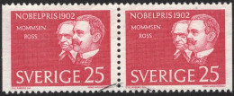 Sweden - Facit #540BB Nobelpristagare 1902, 25 öre Röd - Used Stamps