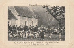 CARTE POSTALE ORIGINALE ANCIENNE : BEAUMONT LE ROGER LA FORET CHAPELLE LA MESSE SAINT HUBERT EURE (27) - Beaumont-le-Roger