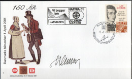 Martin Mörck. Denmark 2001. Danish Revue. Michel 1215. Cover With Special Cancel And Rare Cachet. Signed. - Covers & Documents