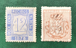 SPAIN ESPAÑA 1875 1877, Recibos,  (lote 2) - Altri & Non Classificati