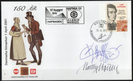 Martin Mörck. Denmark 2001. Danish Revue. Michel 1215. Cover With Special Cancel And Rare Cachet. Signed. - Storia Postale