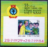 Vietnam Viet Nam MNH Souvenir Sheet 1984 : 55th Anniversary Of Vietnamese Trade Union (Ms444B) - Vietnam