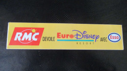 Autocollant Original Vintage 1992 Ouverture Euro Disney Resort Esso RMC ( 20 Cm / 4,5 Cm ) - Pegatinas