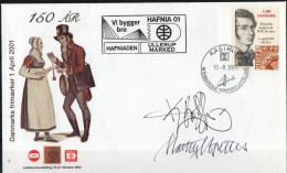 Martin Mörck. Denmark 2001. 150 Anniv Danish Stamps. Michel 1273 On Cover. Special Cancel, Rare Cachet. Signed. - Brieven En Documenten