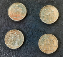 13707501 - Frankreich 4 X 10 Franc Div. Jahrgaenge Feinheit 900/1000 Silber Feingewicht Gesamt 90 G - Monnaies (représentations)