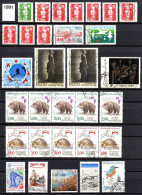 Années 1990 - 1991 - 62 Timbres - Oblitérés - Gebraucht