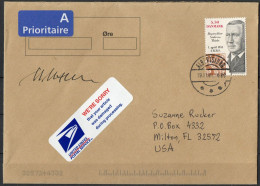 Martin Mörck. Denmark 2001. 150 Anniv Danish Stamps. Ordinary Letter Sent To USA. Signed. - Lettres & Documents