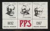 POLAND SOLIDARNOSC SOLIDARITY POCZTA POZNAN PPS 1892-1997 PILSUDSKI WHITE MS (SOLID1258/0911) - Solidarnosc Vignetten