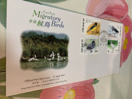 Hong Kong Stamp FDC Migratory Birds 1997 - Entenvögel