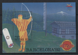 Bhutan - 1992 Summer Olympics Barcelona Block MNH__(TH-23986) - Bhutan