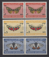 Afghanistan - 1971 Butterflies Pairs MNH__(TH-24741) - Afghanistan