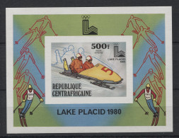 Central African Republic - 1979 Winter Olympics Lake Placid Block IMPERFORATE MNH__(TH-23725) - Central African Republic