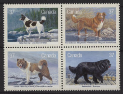 Canada - 1988 Dogs Block Of Four MNH__(TH-25156) - Blocks & Kleinbögen