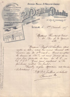 NORD - ILLE - PAUL D'HALLUIN & DEBADTS , ENTREPRENEUR - LETTRE - 1905 - Auto's