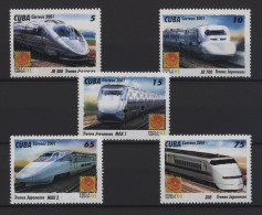 Cuba - 2001 Japanese Railcars MNH__(TH-27547) - Unused Stamps