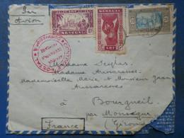DM 14  AOF SENEGAL LETTRE  GOUVERNEMENT CENSUREE 1944  DAKAR A BORDEAUX   FRANCE  ++AFF. INTERESSANT +++ - Covers & Documents