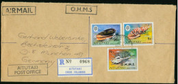 Br Aitutaki, OHMS 1978 Official Registered Cover > Germany #bel-1001 - Aitutaki