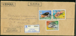 Br Aitutaki 1978 Official Registered Cover > Germany #bel-1001 - Aitutaki