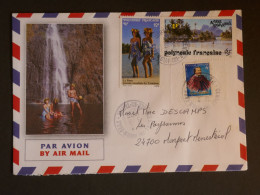 DM 14  POLYNESIE  LETTRE REUTILISEE 1986 TAHITI A MONPONT   FRANCE  ++AFF. INTERESSANT +++ - Storia Postale