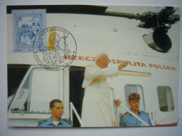 Avion / Airplane / Helicopter / Mil ML-8PS / Pope John Paul II / Seen At Warsaw Airport / Carte Maximum - Elicotteri