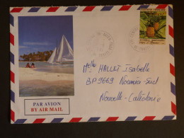 DM 14  POLYNESIE  BELLE LETTRE RARE TP NON DENTELé  1991 TAHITI A NOUMEA FRANCE  ++AFF. INTERESSANT +++ - Covers & Documents