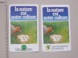 CHASSE Lot 2 Autocollants Différents "LA NATURE EST NOTRE CULTURE" - Les Chasseurs De France - Pegatinas