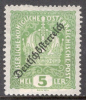 Austria 1918 Single Stamp From The Stamps Of 1916-1917 Overprinted "Deutschösterreich" Set In Mounted Mint - Used Stamps