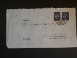 DM 14 PORTUGAL  BELLE LETTRE  1951  LISBOA A ST FELIX  FRANCE +PAIRE ++AFF. INTERESSANT +++ - Poststempel (Marcophilie)