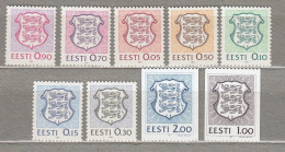 ESTONIA 1991 Coat Of Arms MNH(**) Mi 165-173 #Est360 - Estonia