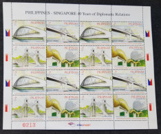 Philippines Singapore Joint Issue 40 Years Diplomatic Relations Bridges 2009 (sheetlet) MNH - Filippine