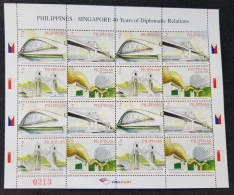 Philippines Singapore Joint Issue 40 Years Diplomatic Relations Bridges 2009 (sheetlet) MNH - Filipinas