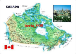 Canada Country Map New Postcard * Carte Geographique * Landkarte - Cartes Modernes