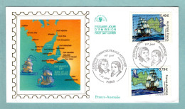 FDC France 2002 - Emission France-Australie - Matthew Flinders - Nicolas Baudin - YT 3476 Et 3477 - Paris - 2000-2009