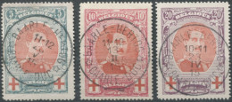 Belgique, COB N°132 à 134 - Oblitérés - (F857) - 1914-1915 Cruz Roja