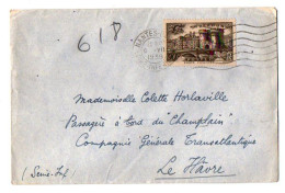 TB 4750 - 1939 - LSC - Lettre De NANTES Pour Melle HORLAVILLE....à Bord Du ¨ CHAMPLAIN ¨ Cie G. Transatlantique LE HAVRE - Maritime Post