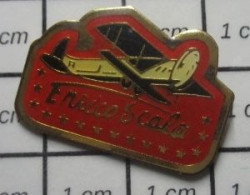 713B Pin's Pins / Beau Et Rare : AVIATION / AVION BIPLAVE ENRICO SCALA - Luftfahrt