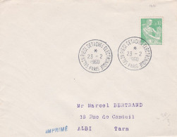 1960--cachet Commémoratif " PARIS--Salon Pièce Détachée Electronique" Type Moissonneuse Sur Lettre Pour ALBI-81 - Gedenkstempels