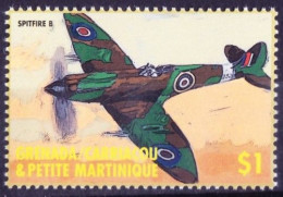 Grenada Ca & P Martinique 2000 MNH, Battle Of Britain, Spitfire B Fighter Aircraft - Altri & Non Classificati