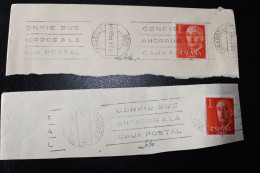 1962 . Matasello De Rodillo Sobre 1 Pta Franco. Zaragoza Y Tosa De Mar. - Used Stamps